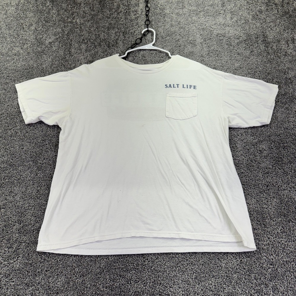 Salt Life Shirt Mens XL White Worth The Hunt Graphic Pocket Tee Tagless Hunting